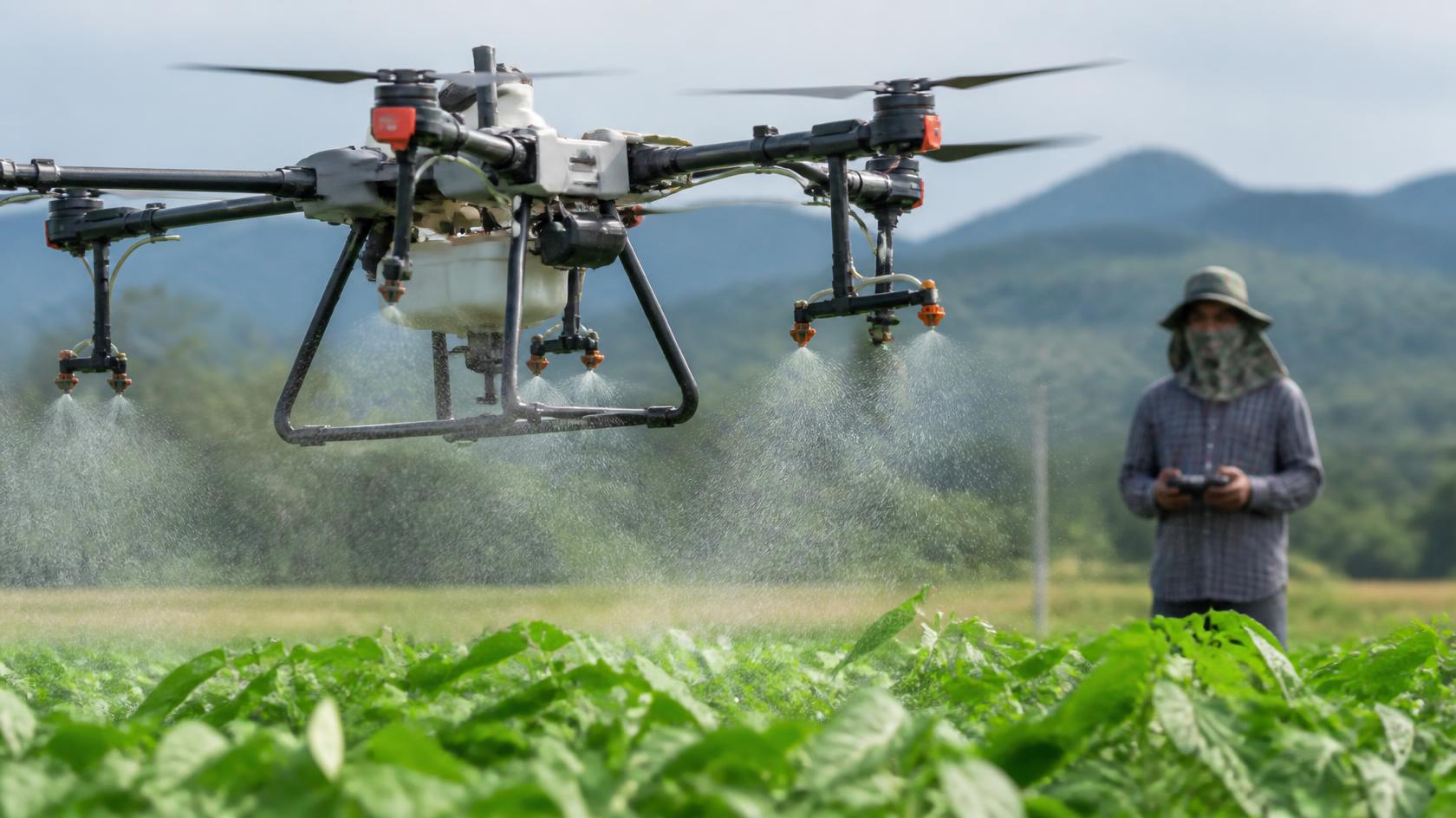 Precision agriculture drone with spray system